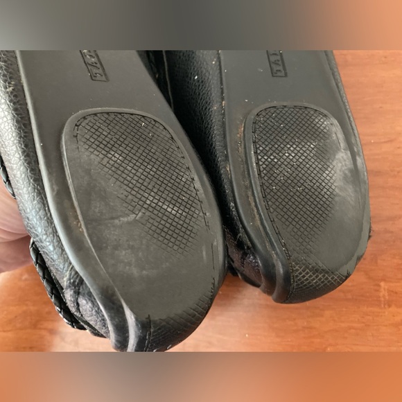 Talbots Black Slate Gray Ladies Leather Loafers Size 9 Tassel Front Classic - Picture 5 of 6